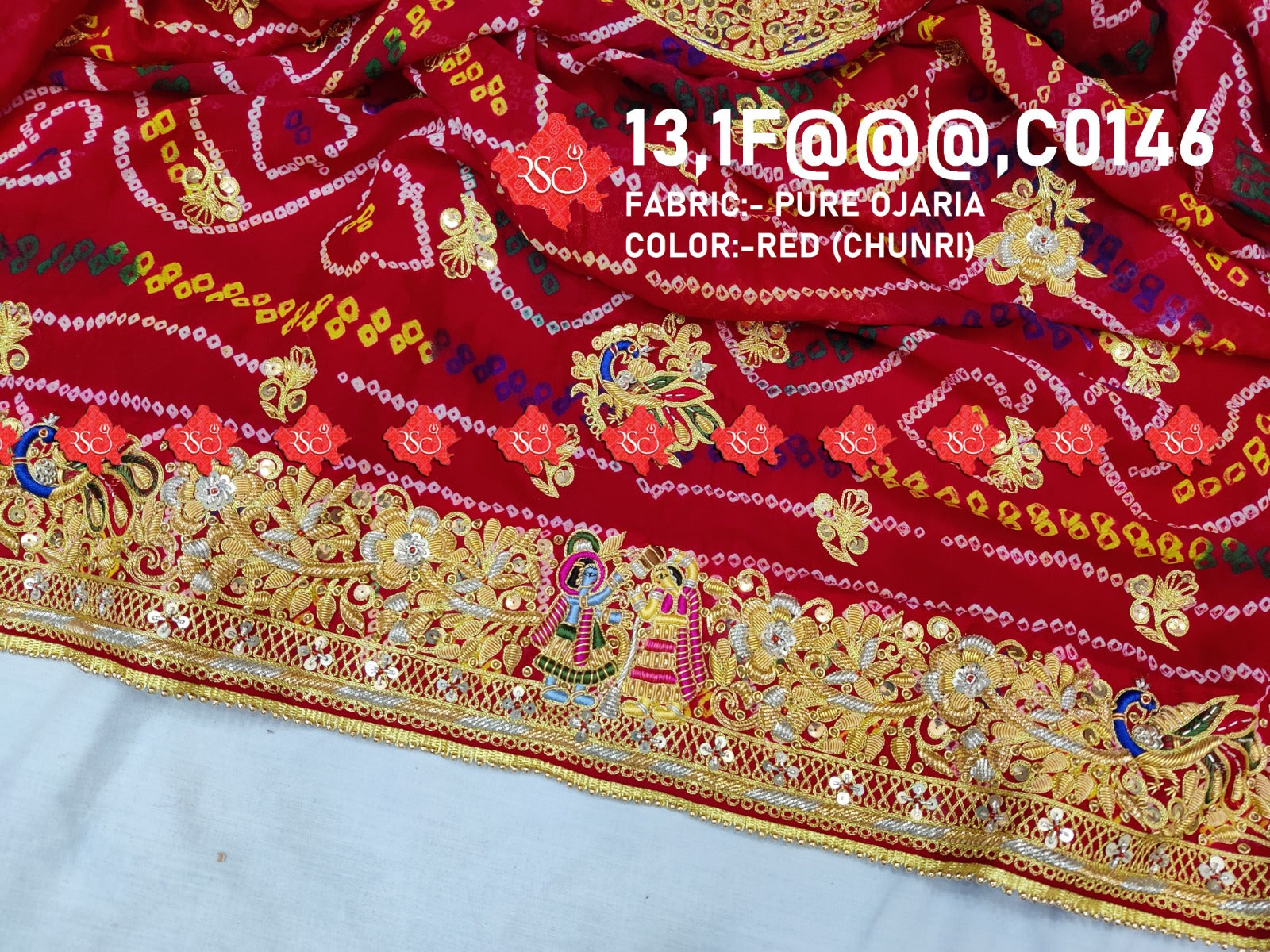 Pure Gaaji Silk Aara Taari Work Marwari Churni Kcpc Nr Chunri Pila