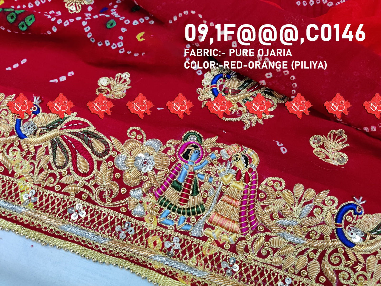 Pure Gaaji Silk Aara Taari Work Marwari Churni Kcpc Nr Piliya Chunri Pila