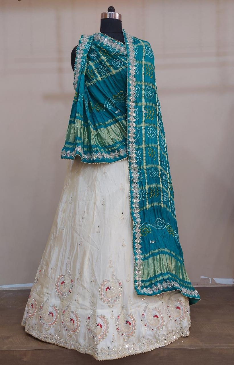 Pure Upada Silk Heavy Gottapatti Work With Gajji Duptta Lehenga Sth Nr