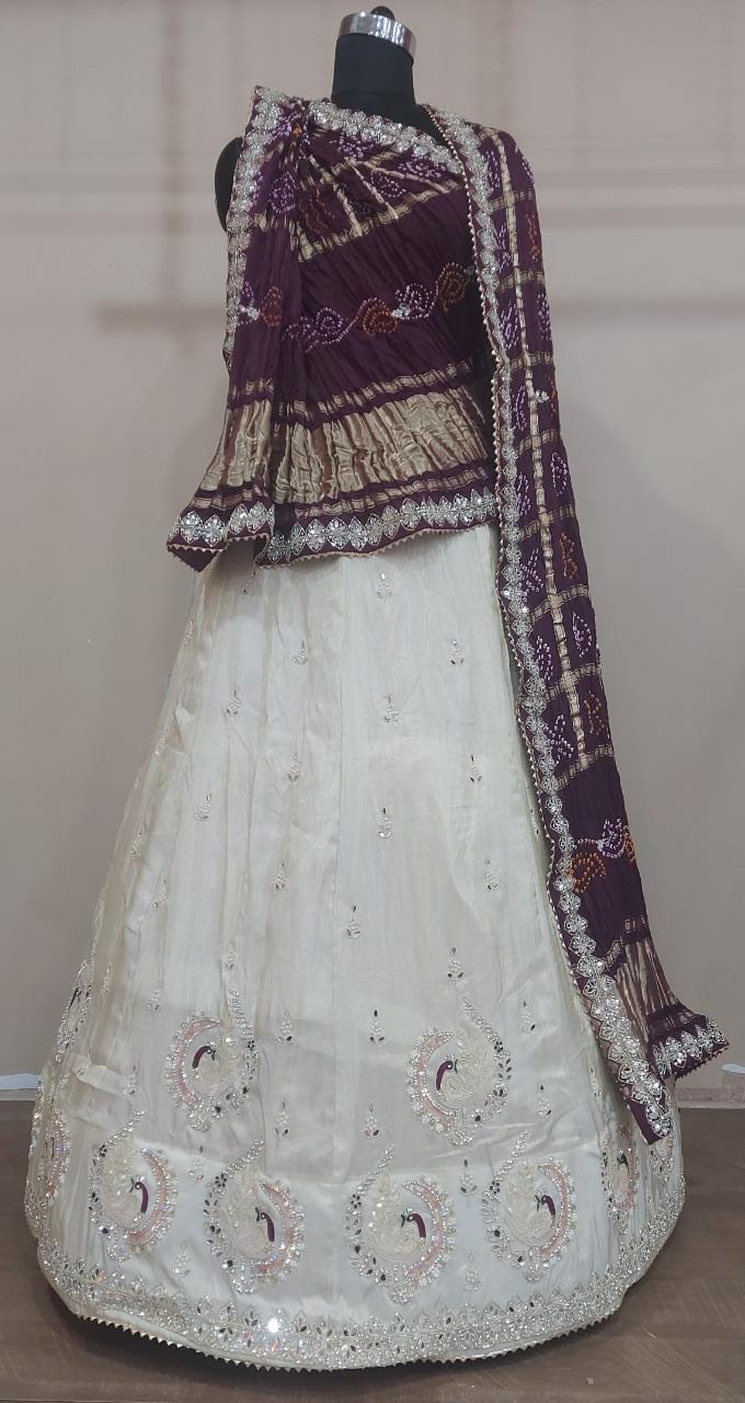 Pure Upada Silk Heavy Gottapatti Work With Gajji Duptta Lehenga Sth Nr