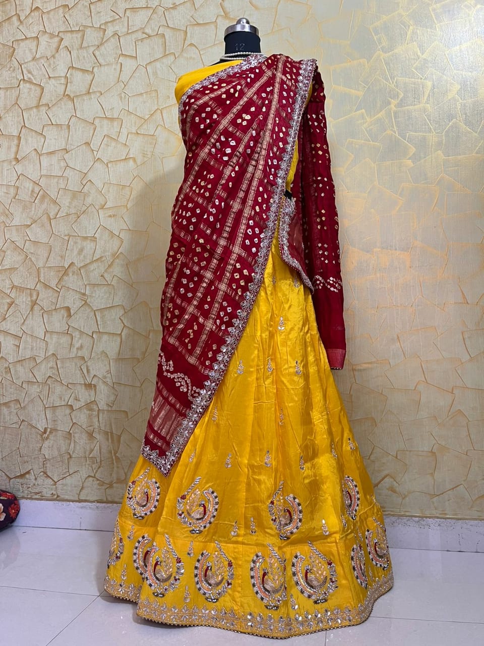 Pure Upada Silk Heavy Gottapatti Work With Gajji Duptta Lehenga Sth Nr