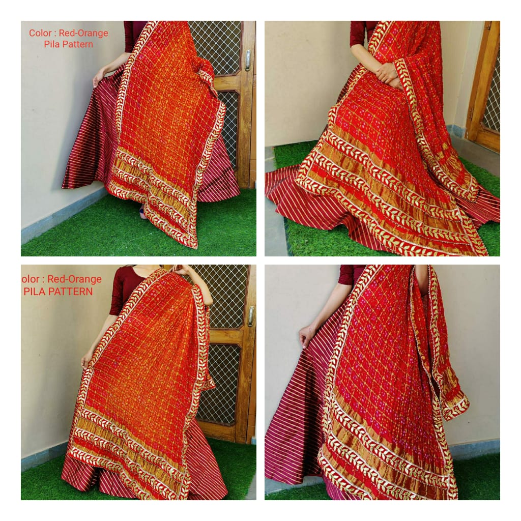 Ghatchola Art Silk Bandhej Gotapatti Dupatta Kcpc Or