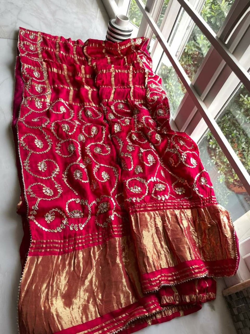 Pure Gajji Silk Gotapatti Work Saree Kcpc Nr Rani