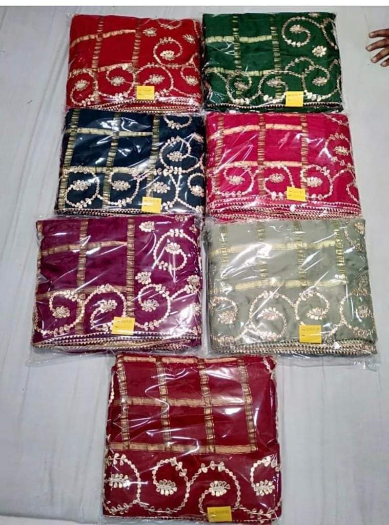 Pure Gajji Silk Gotapatti Work Saree Kcpc Nr