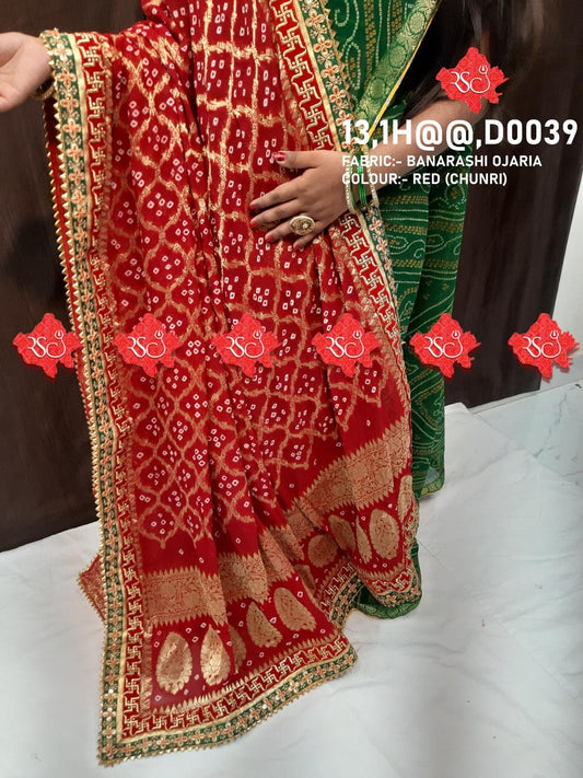 Banarashi Ojaria Chunri Piliya Dupatta Or Kc Red Chunari