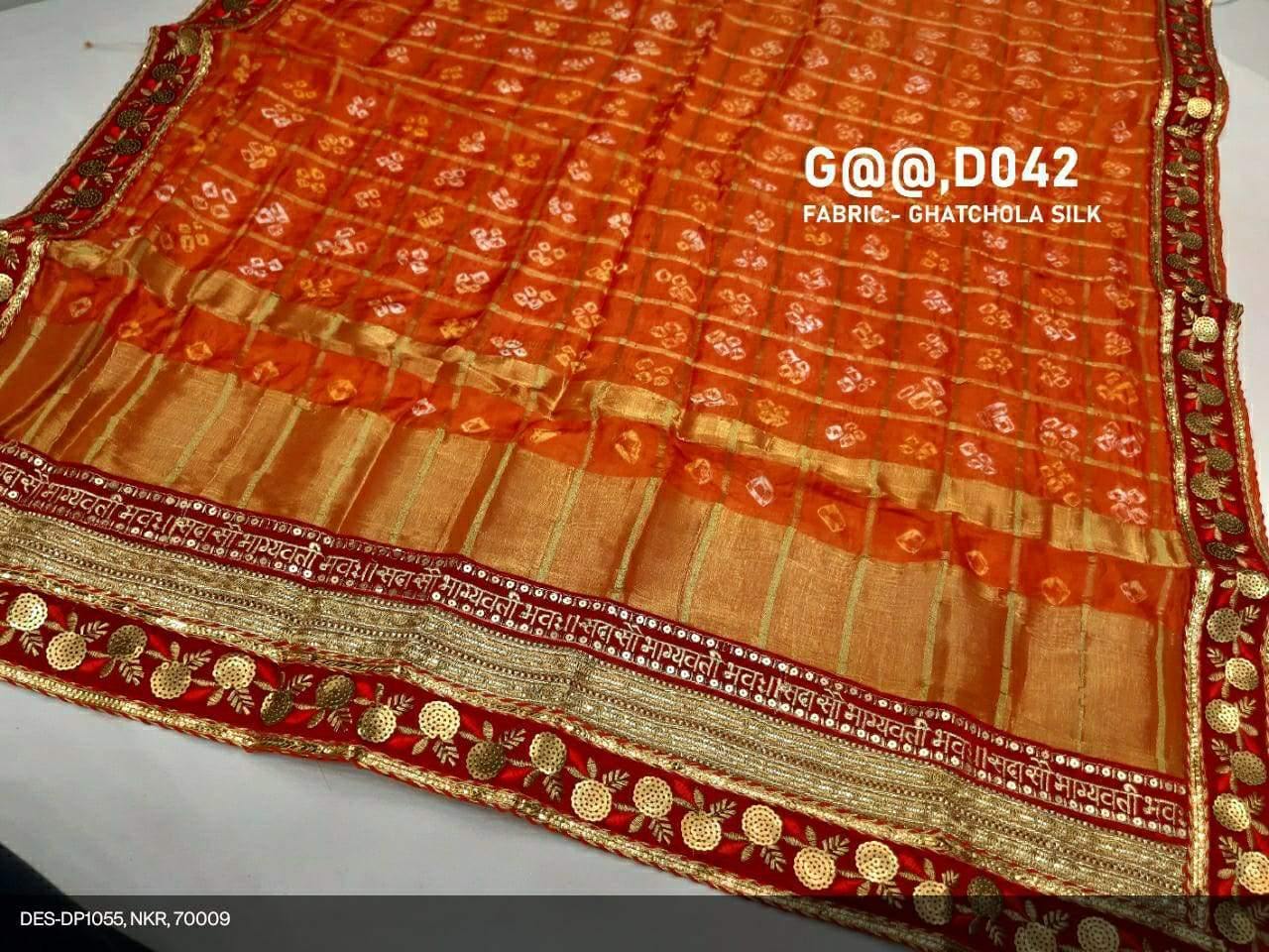 Ghatchola Art Silk Bandhej Gotapatti Dupattas* - KcPc Bandhani