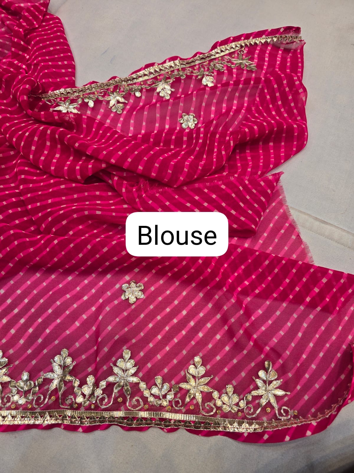 Georgette mothra with gota patti work saree