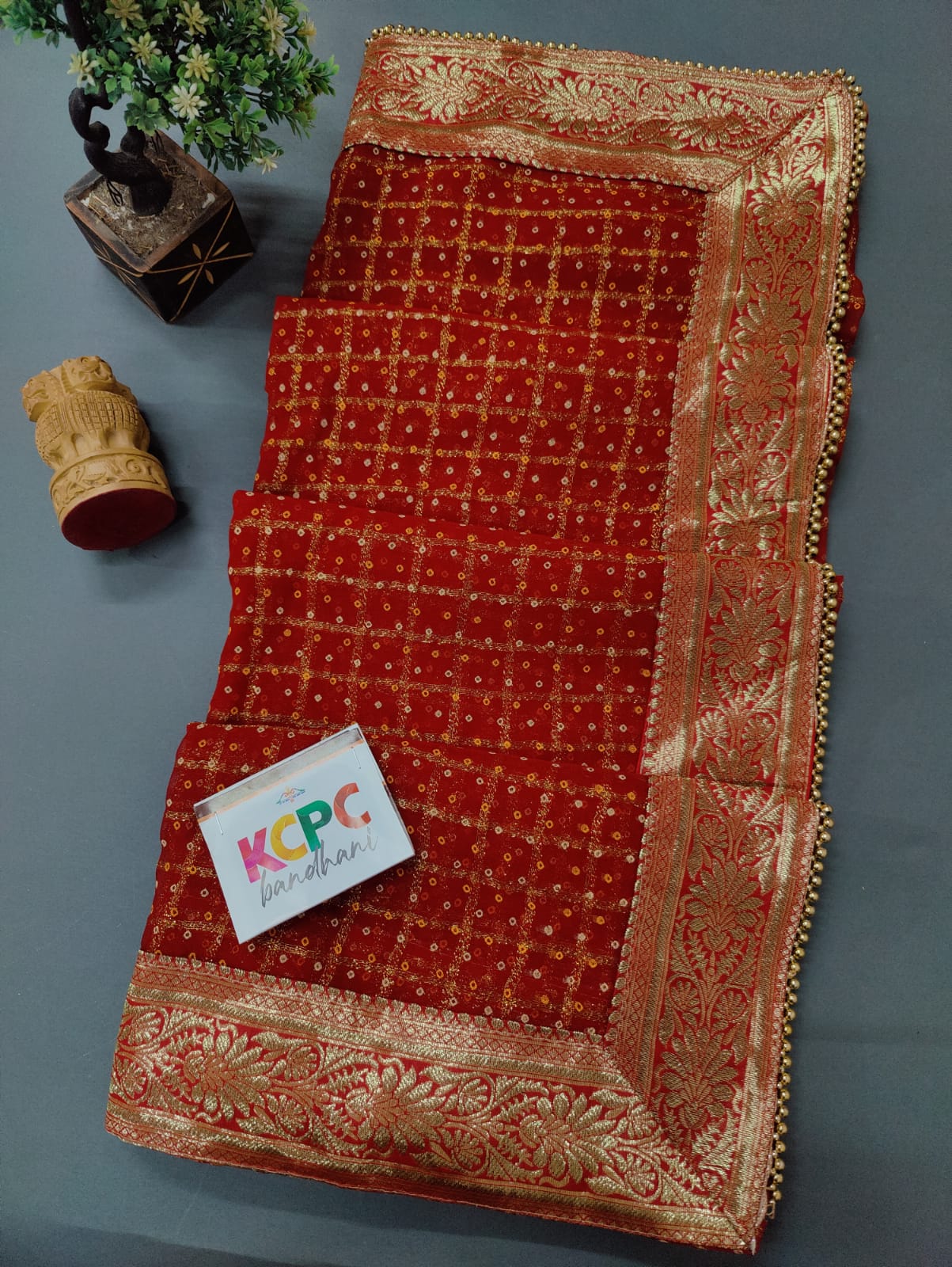 KcPc Pure Georgette Ghatchola Saree with Heavy Banarasi border