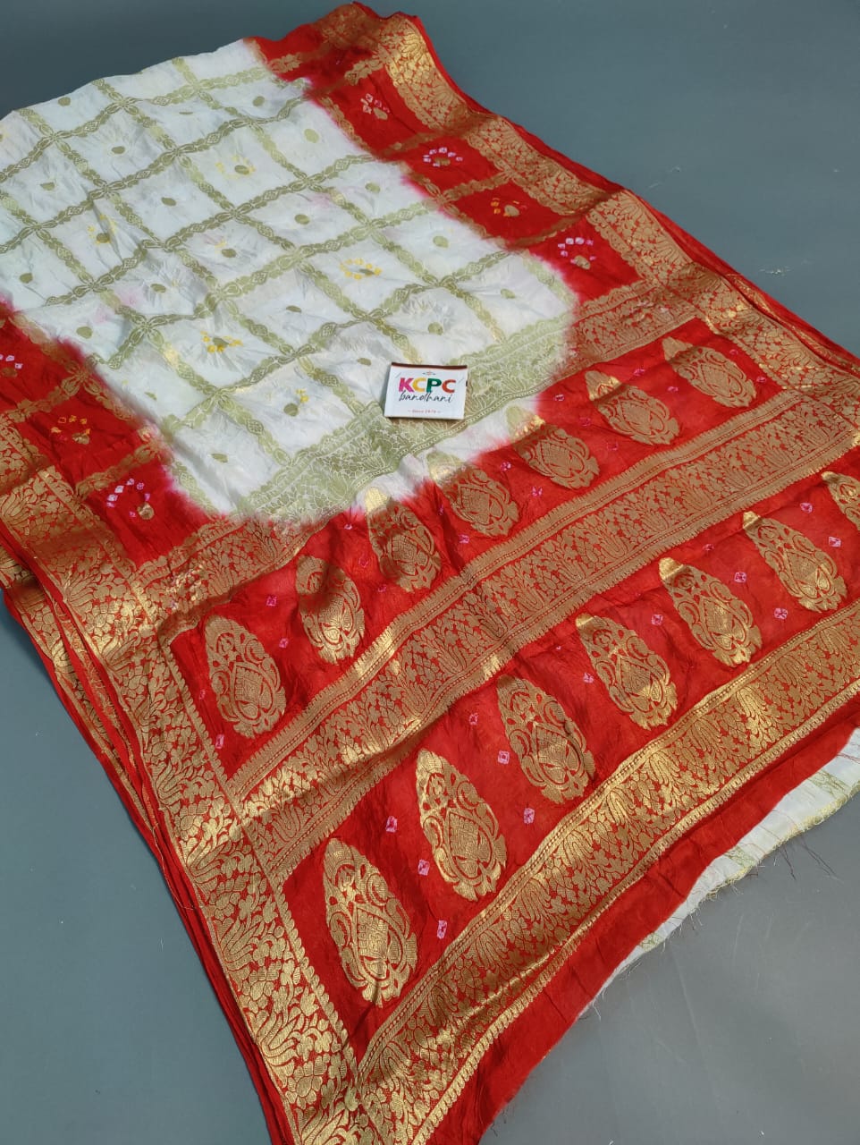 Bandhej silk gharchola Single coin saree