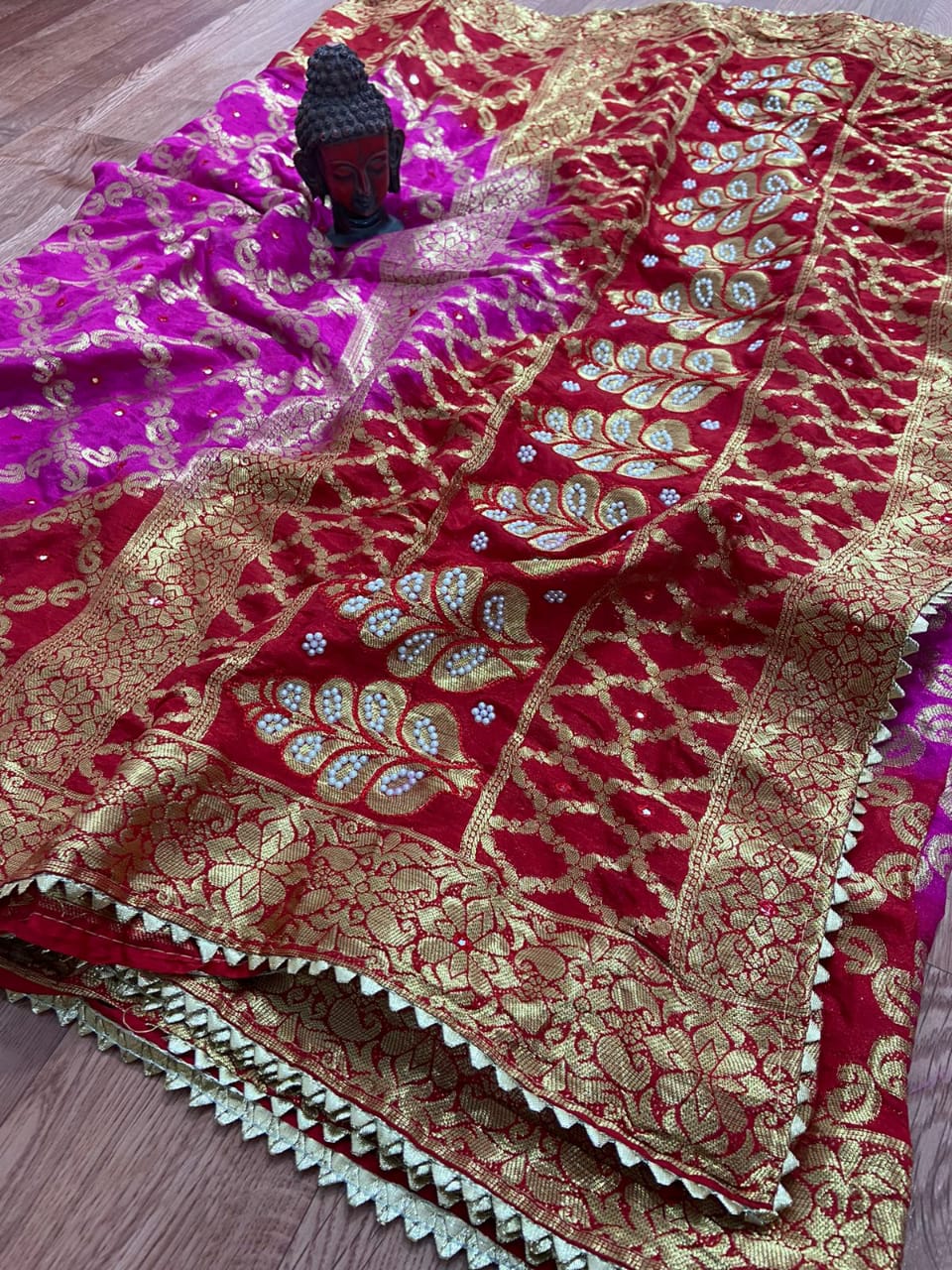 Latest gharchola banarasi silk fabric with full heavy zari work saree kml