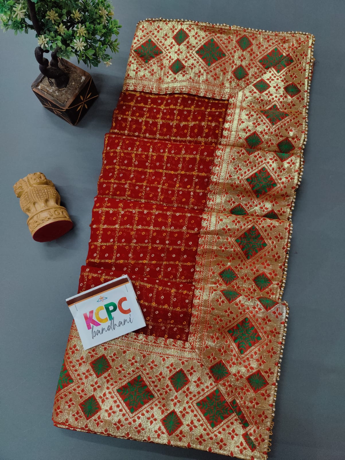 KcPc Pure Georgette Ghatchola Saree with Heavy Banarasi border