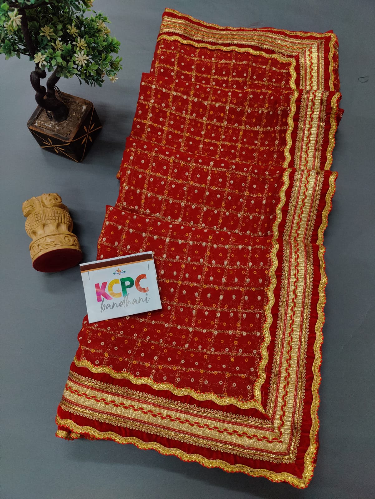 KcPc Pure Georgette Ghatchola Saree with Heavy Banarasi border