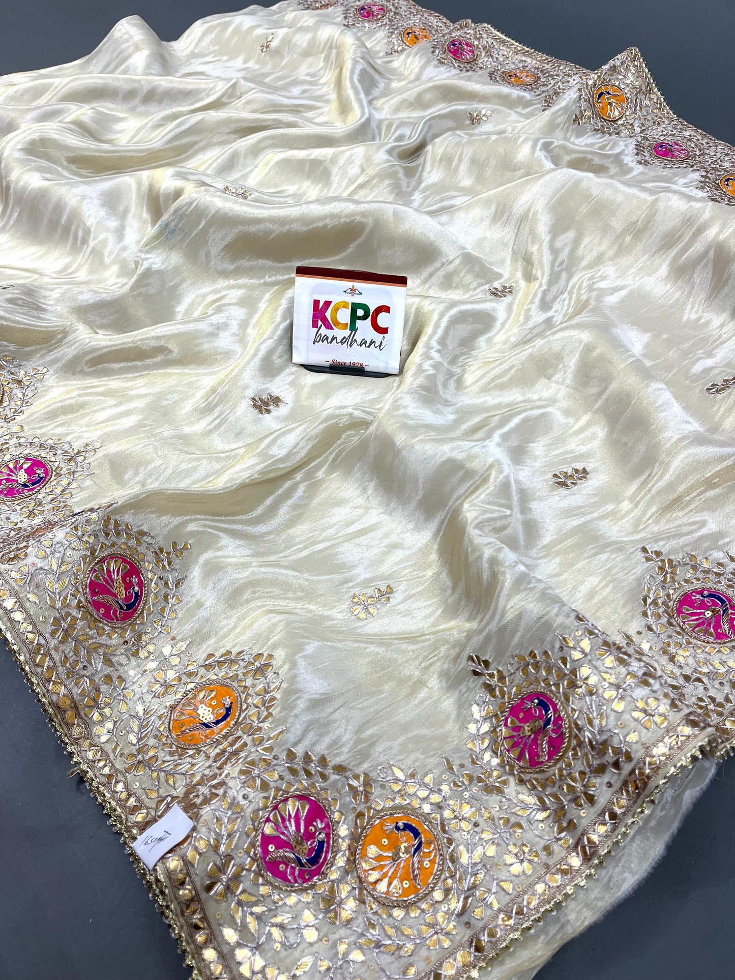 Pure Tissue Designer Jaipuri Gotapatti work Saree with blouse