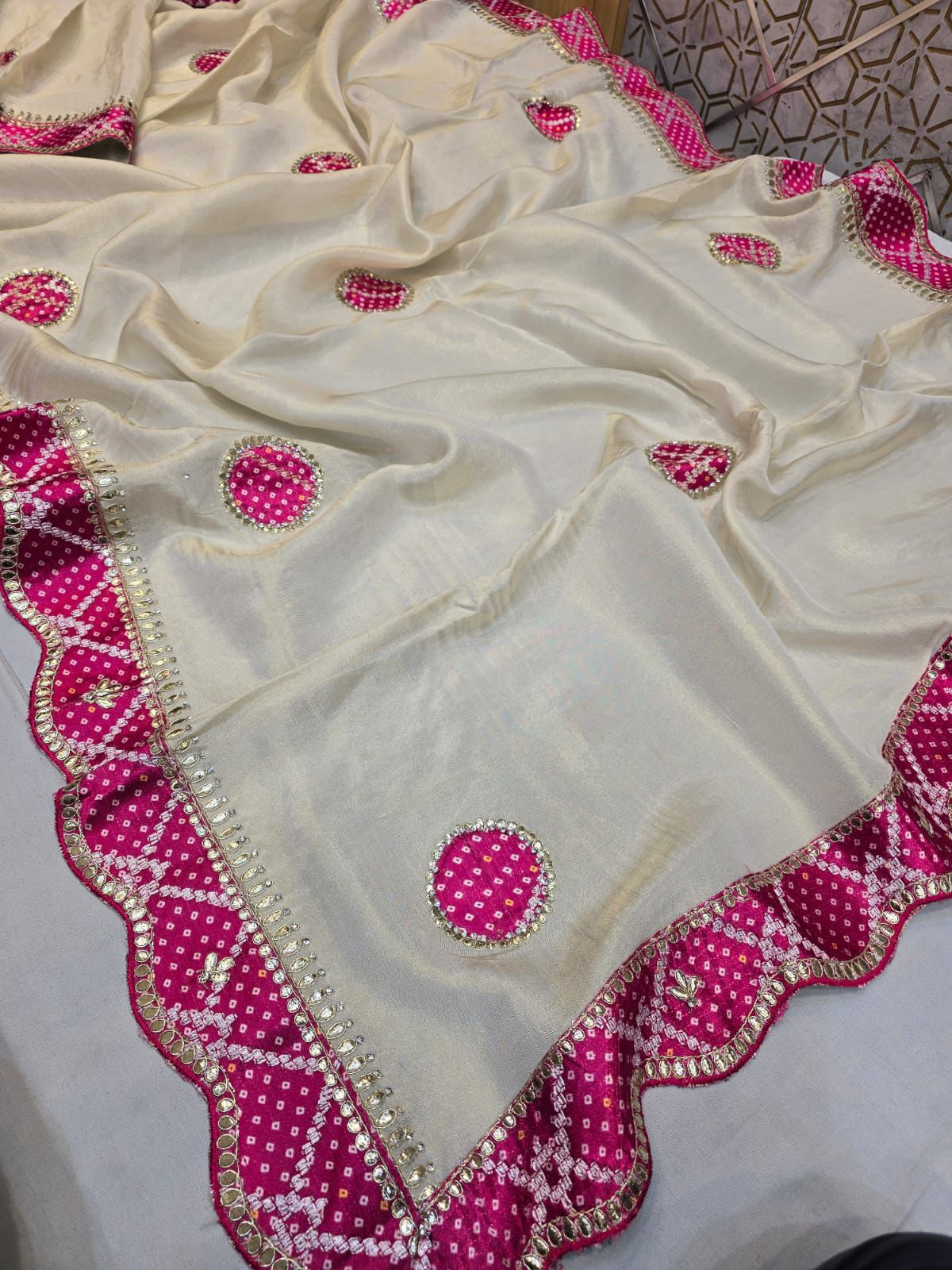 Pure cosmos tissue saree