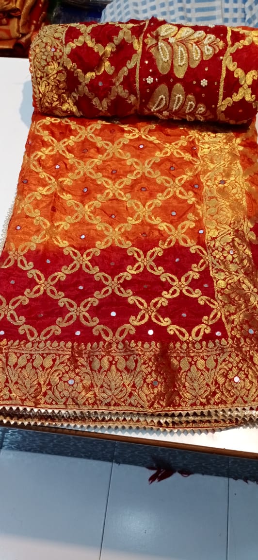 Latest gharchola banarasi silk fabric with full heavy zari work saree kml