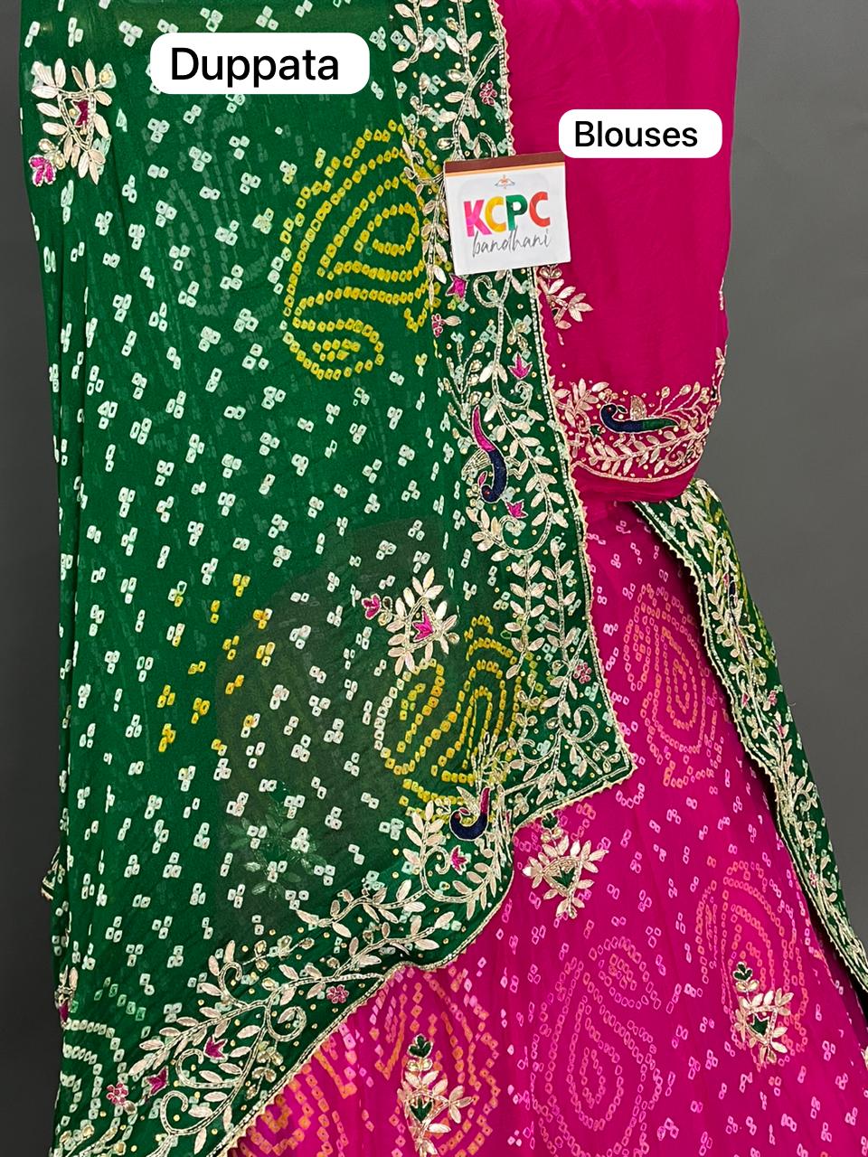 Bandhani Collection Designer Jaipuri Pure Ojariya Lehenga with Multicolour Dupatta, BIT