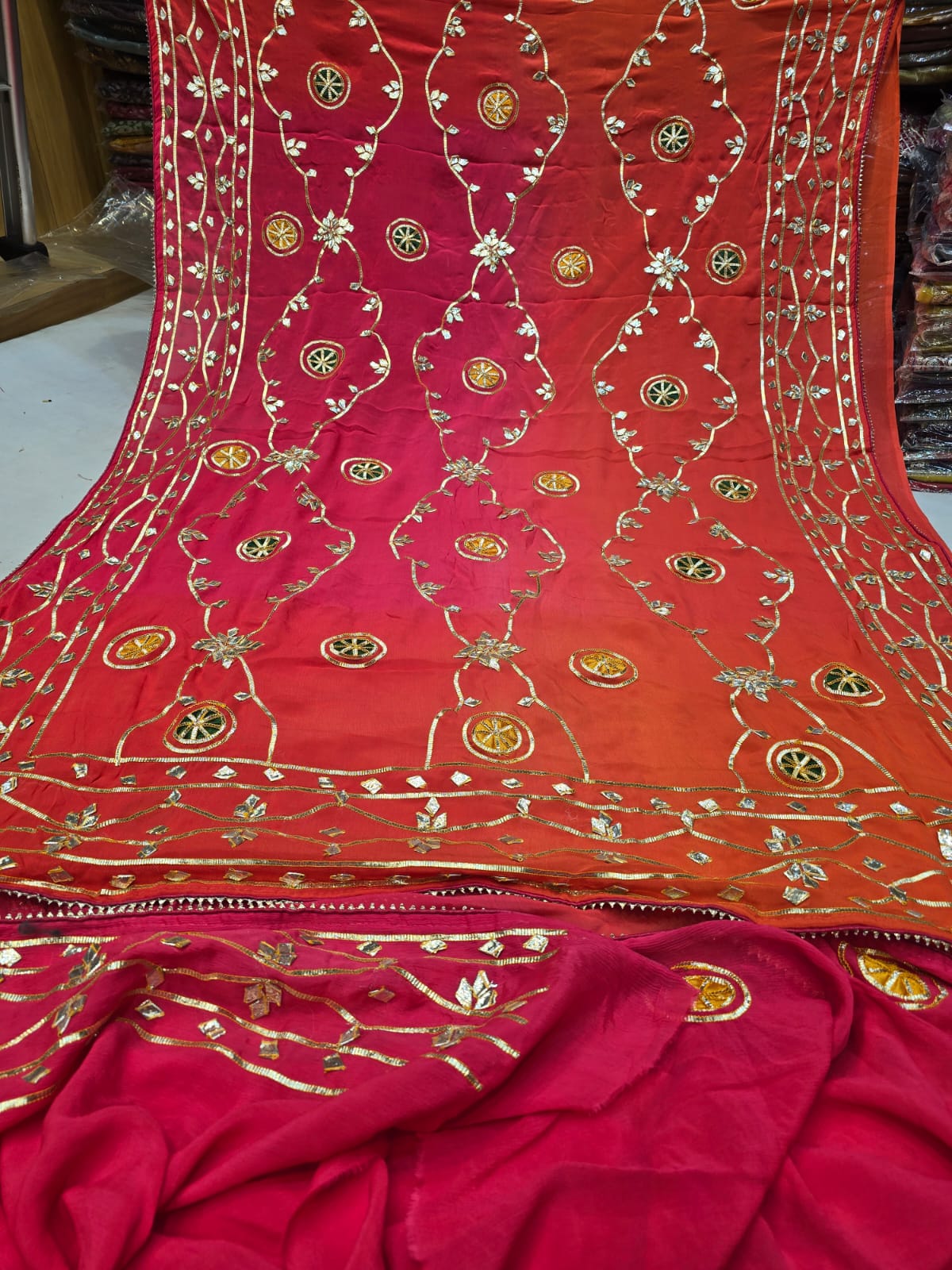 Pure chinon saree