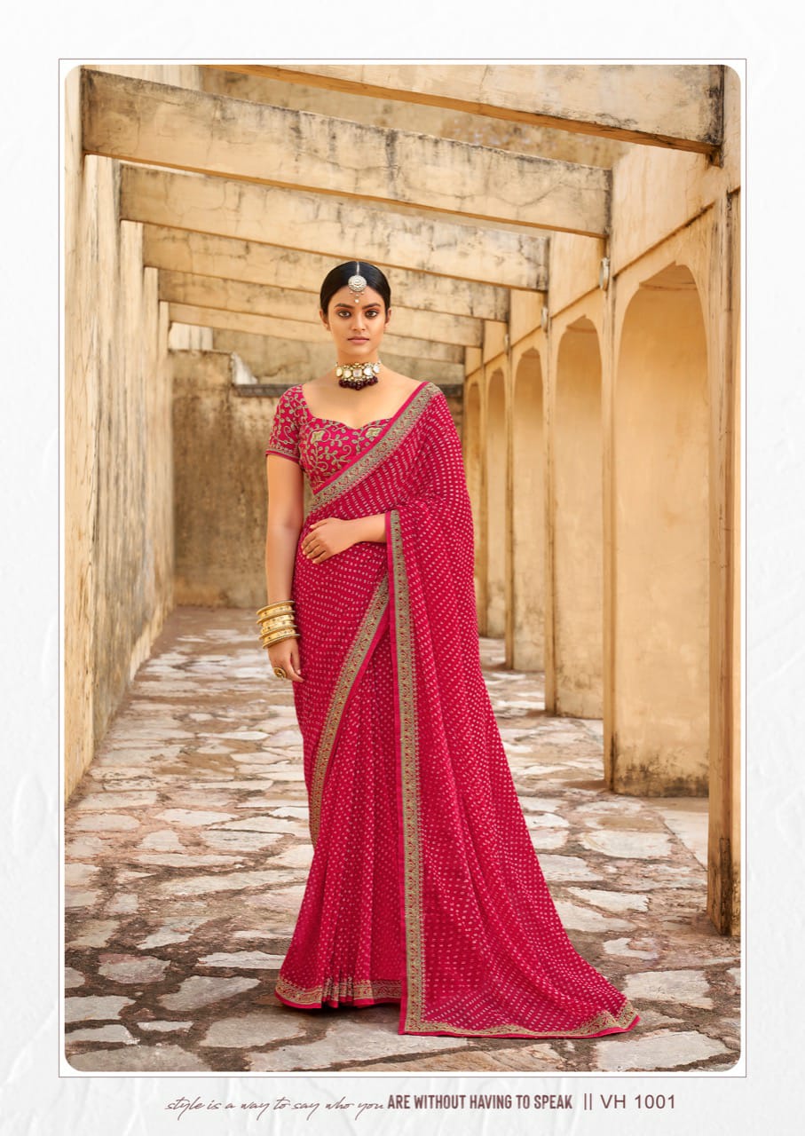 KCPC Georgette Bandhani Gotapatti Saree Bestselling Designer Latest, OR, vjt