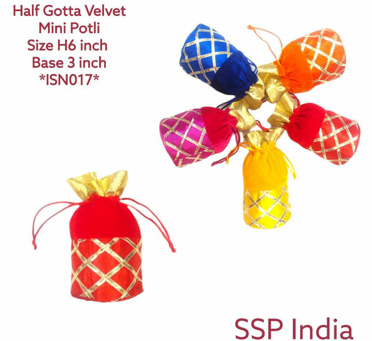 Half Gotta Velvet Mini Potli.a Set Of 72Pcs Nr Ssp Return Gifts