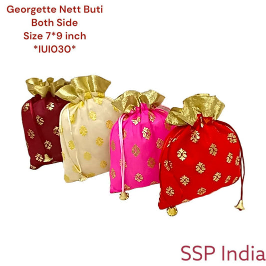Georgette Buti 7*9 Inch Both Side(50Pcs) Or Ssp Return Gifts