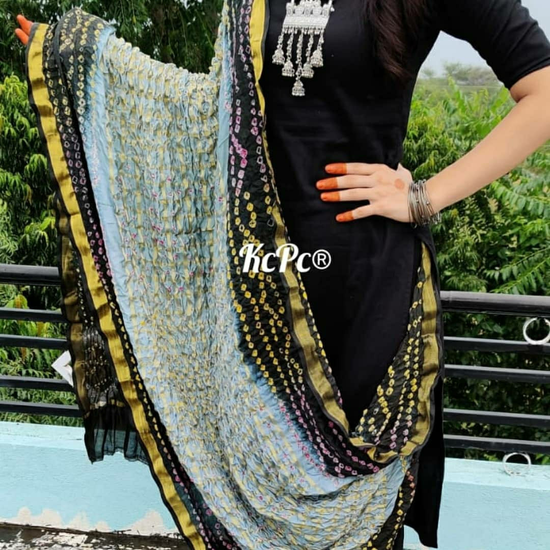 New Bandhani Ghat Chola Dupatta with multicolored Bandhani special, OR, KC