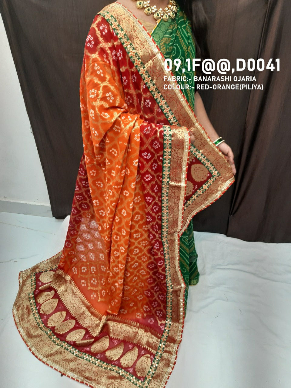 Pure ojariya Banarasi ghatchola bandhani dupatta, OR, KC