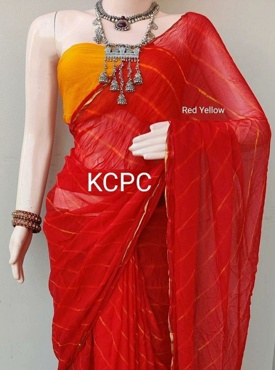 Jodhpuri Chiffon Leheriya Saree