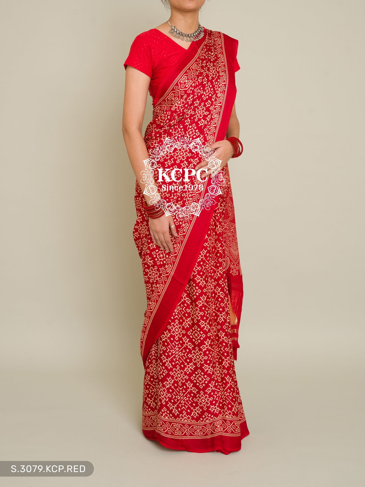 Pure Ajrakh modal silk with patola style saree, KCPC, DR