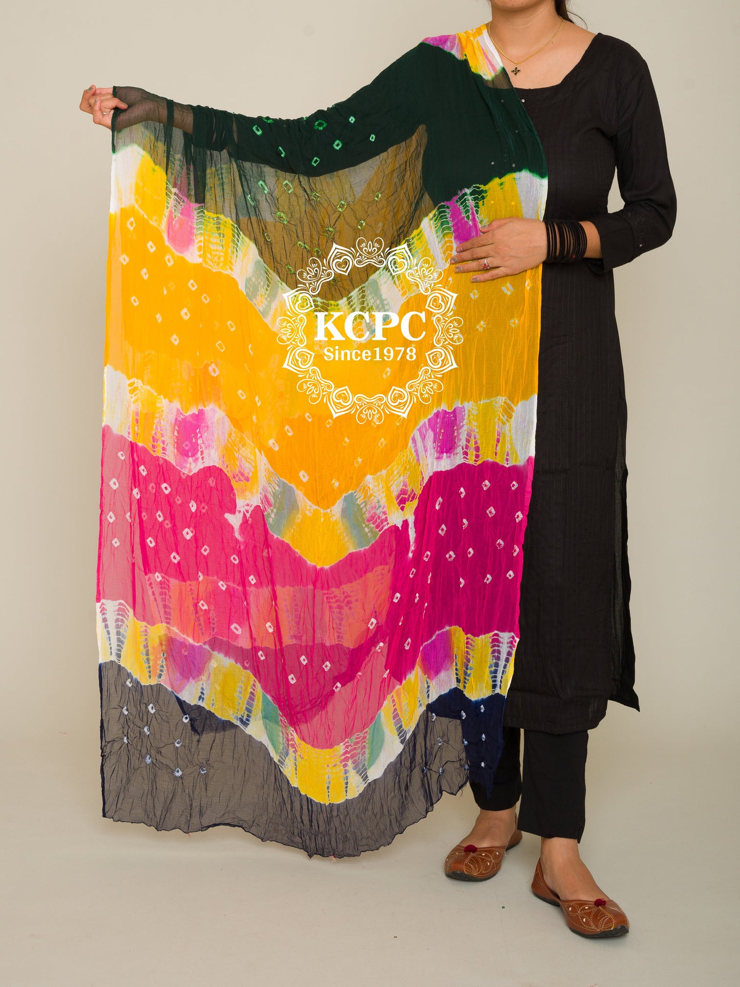 Chiffon Multicolor Bandhani Dupattas (Mix colors)