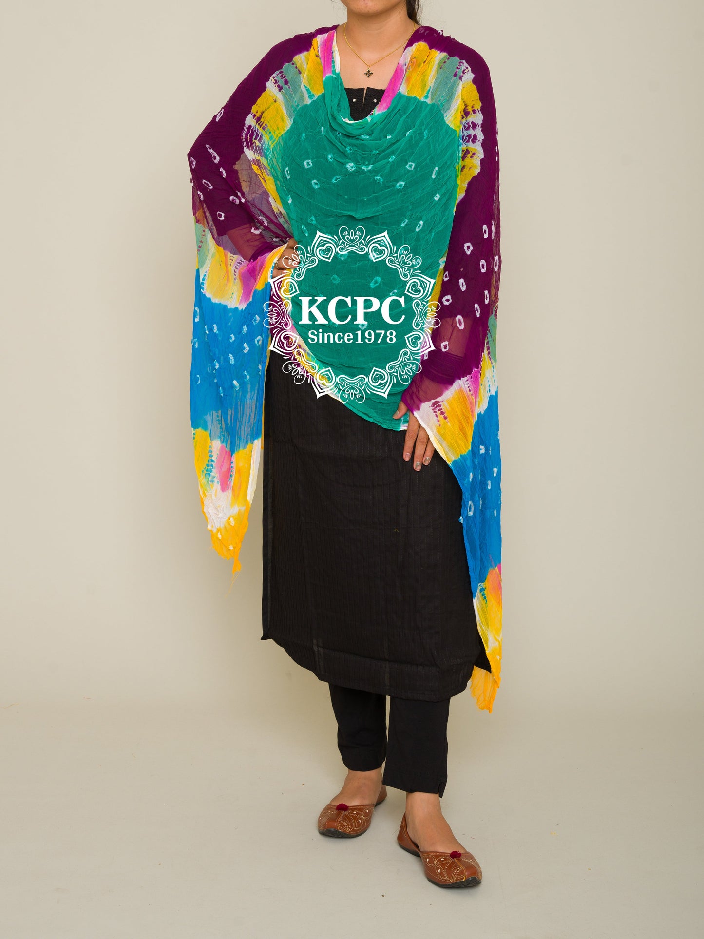 Chiffon Multicolor Bandhani Dupattas (Mix colors)