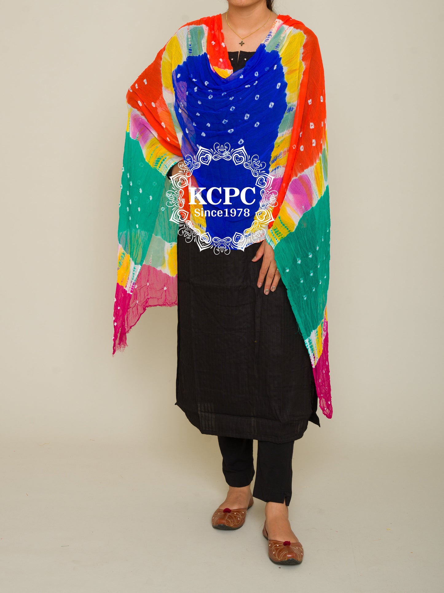 Chiffon Multicolor Bandhani Dupattas (Mix colors)