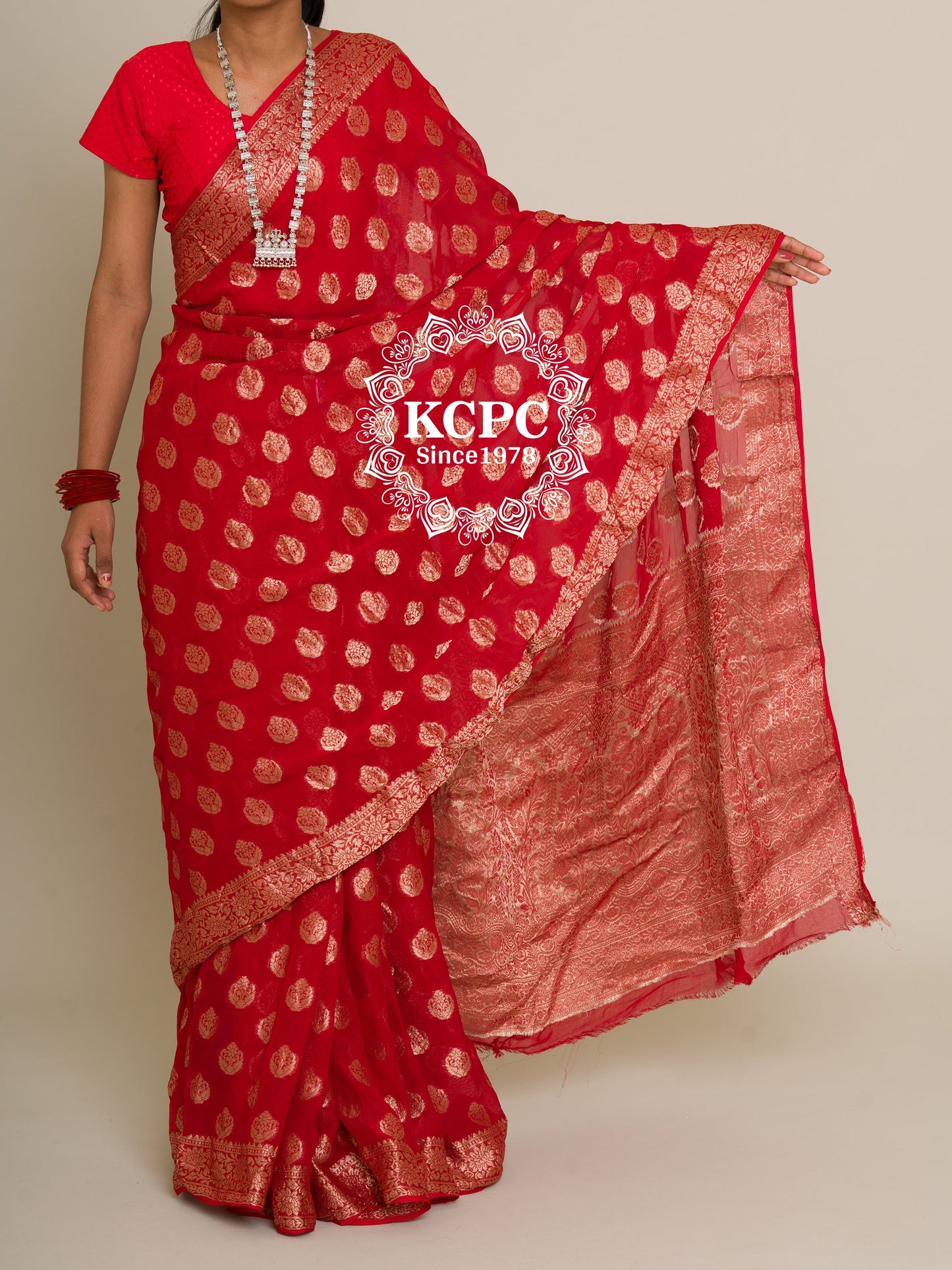 Pure Georgette Banarasi Zari Weaving Saree, Or , KCPC