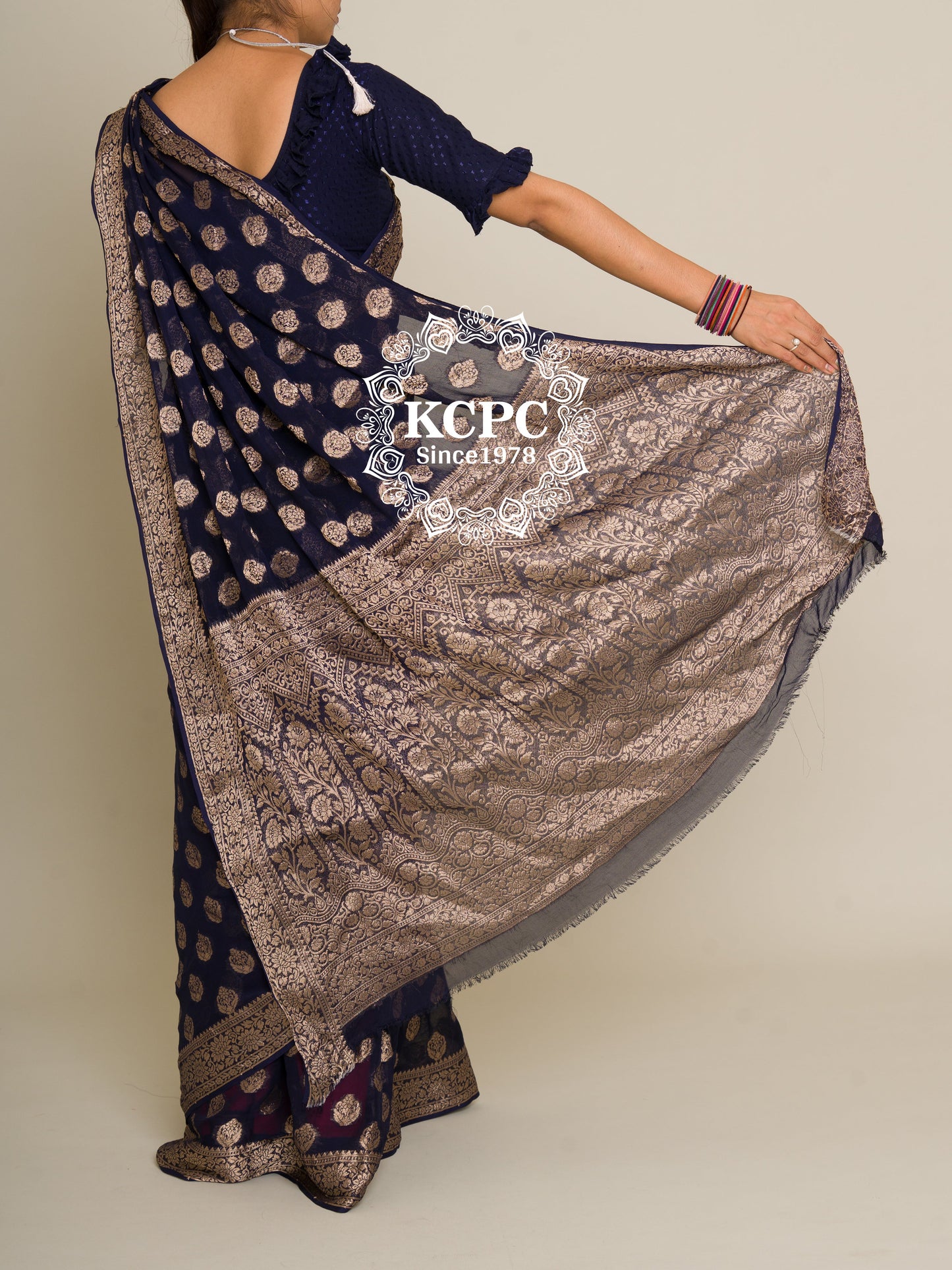 Pure Georgette Banarasi Zari Weaving Saree, Or , KCPC