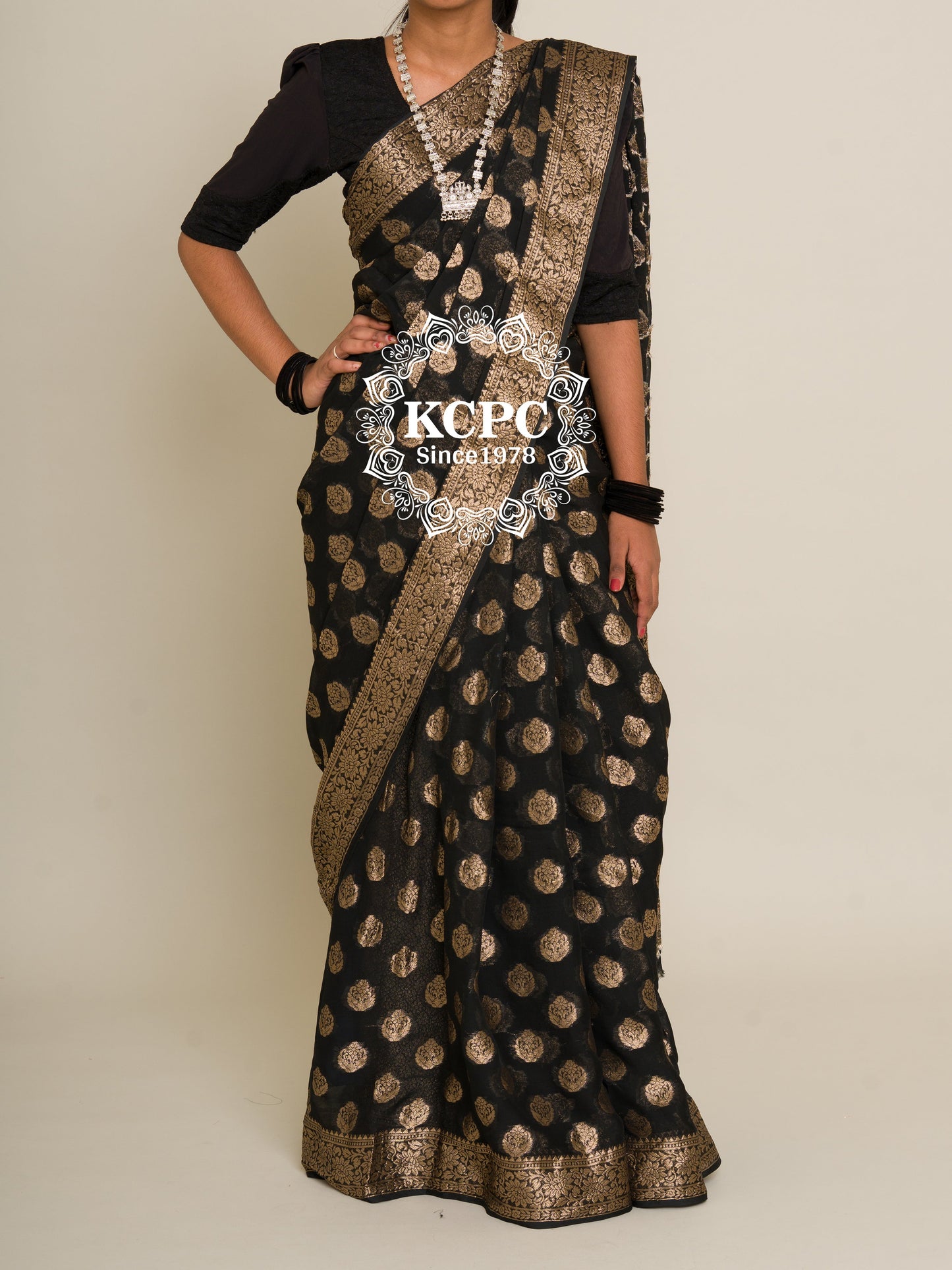 Pure Georgette Banarasi Zari Weaving Saree, Or , KCPC