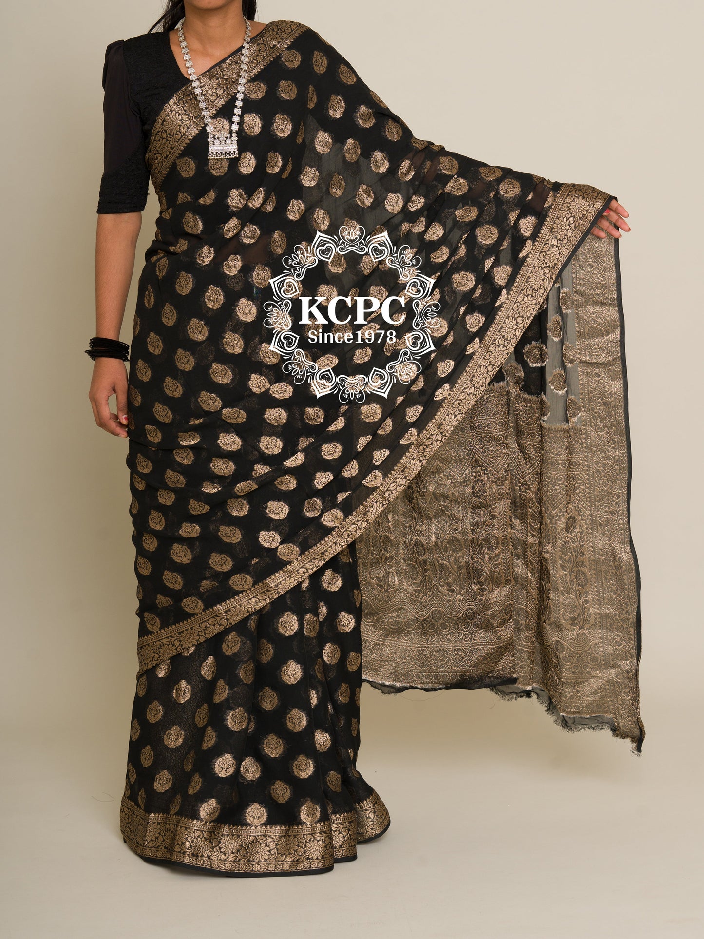 Pure Georgette Banarasi Zari Weaving Saree, Or , KCPC