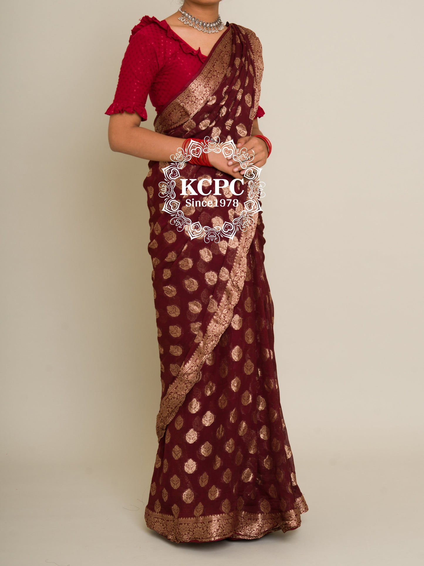 Pure Georgette Banarasi Zari Weaving Saree, Or , KCPC