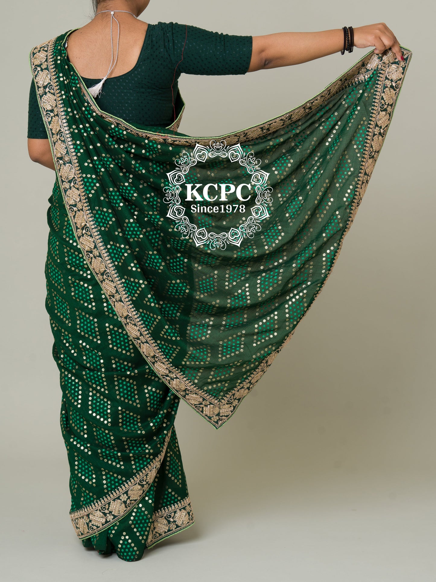 Pure Viscos Silk Gota Patti Border Saree KCPC