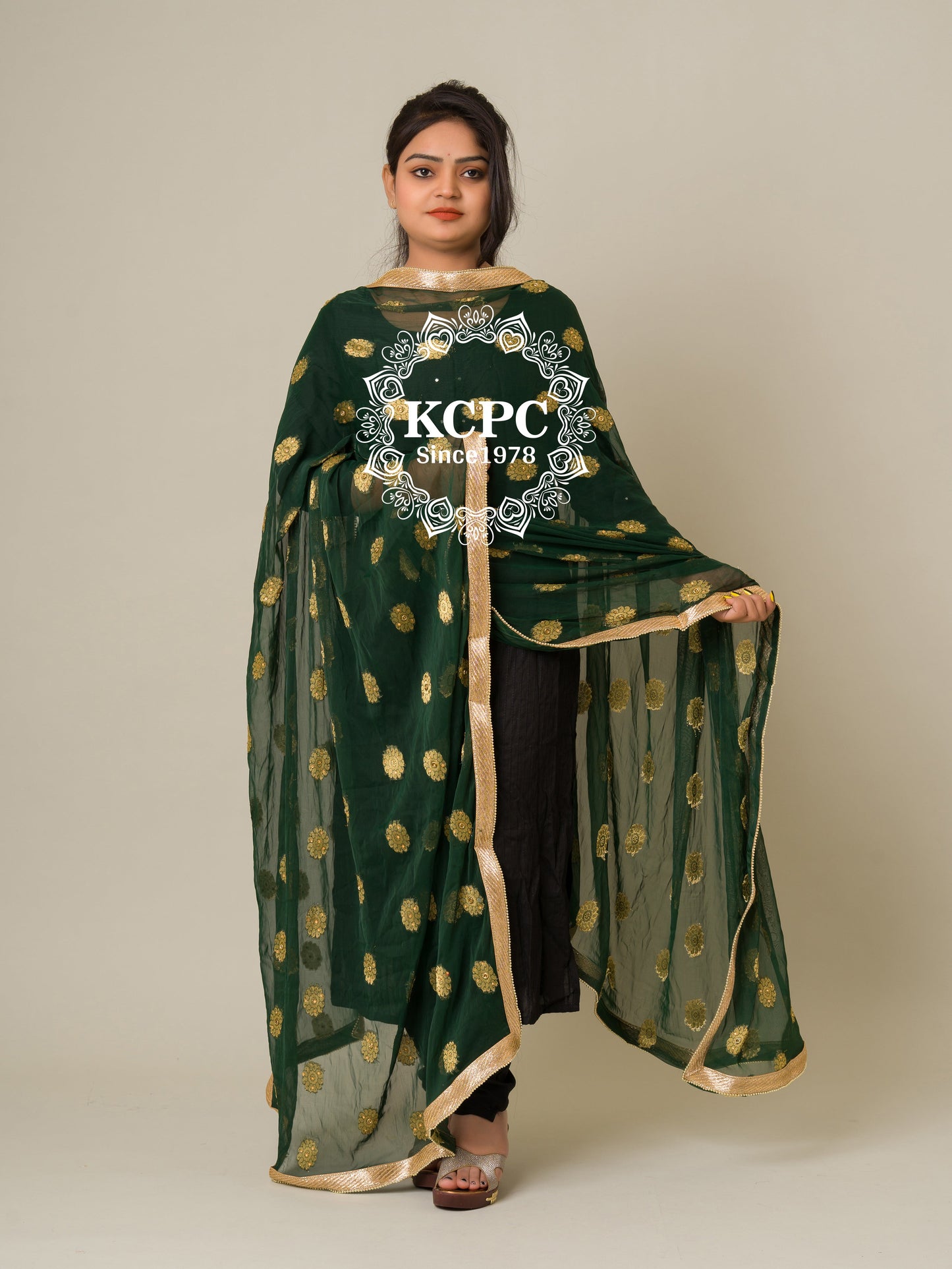 New dollar butti chiffon moti border bridal dupattas