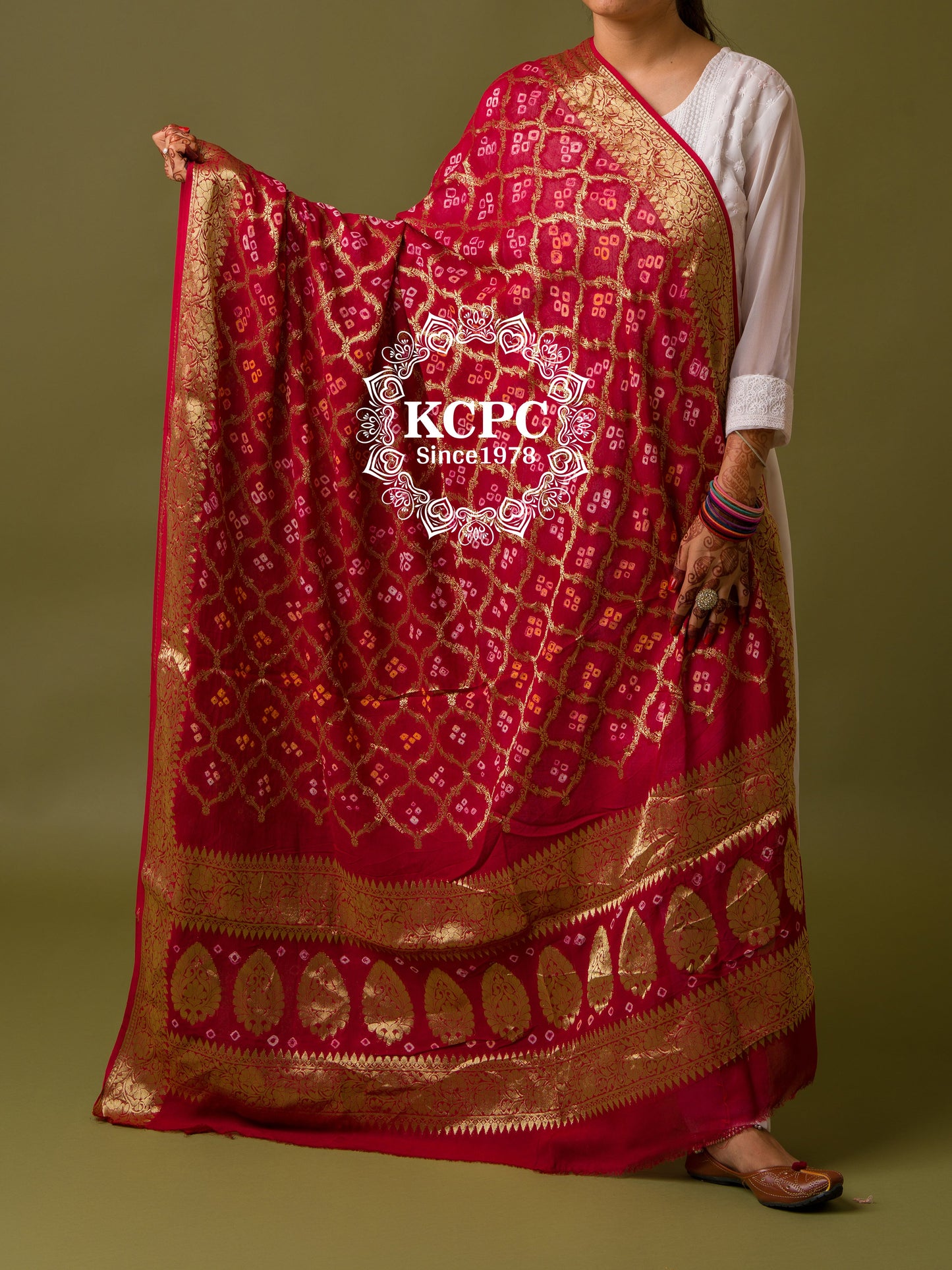 Pure Georgette Banarasi Bandhani Dupatta