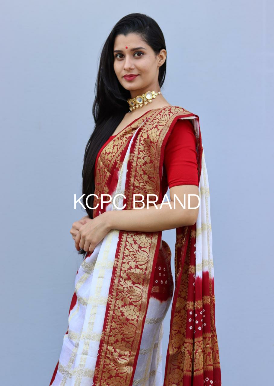 New Panetar Style gharchola bandhani saree