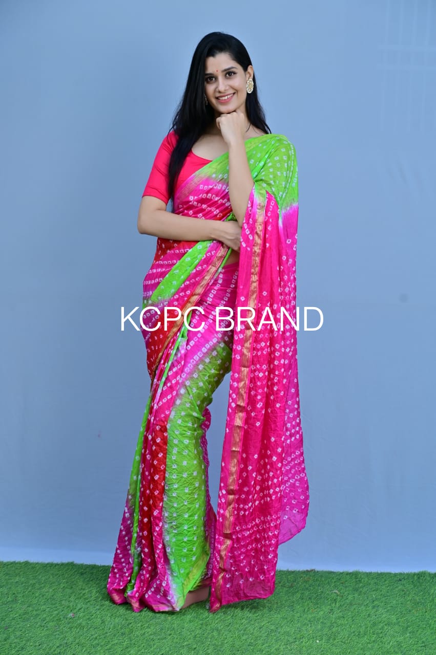 Daily wear weightless printed saree with border at Rs.549/Piece in surat  offer by geet gauri fashion