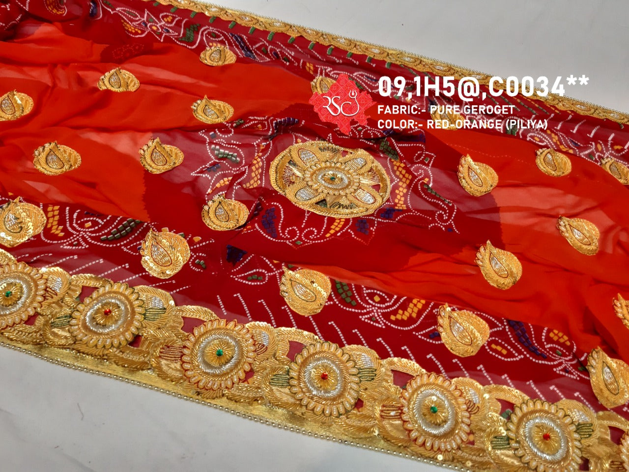 Jaipuri Special Rajasthani Chundi Odhana Full Size Or Kc Piliya (Pure Georgette Fabric) Chunri Pila
