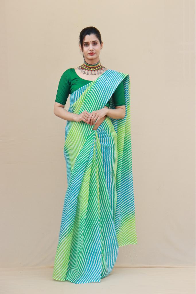 Leheriya Kota Doria Pattern New Rajasthani Saree