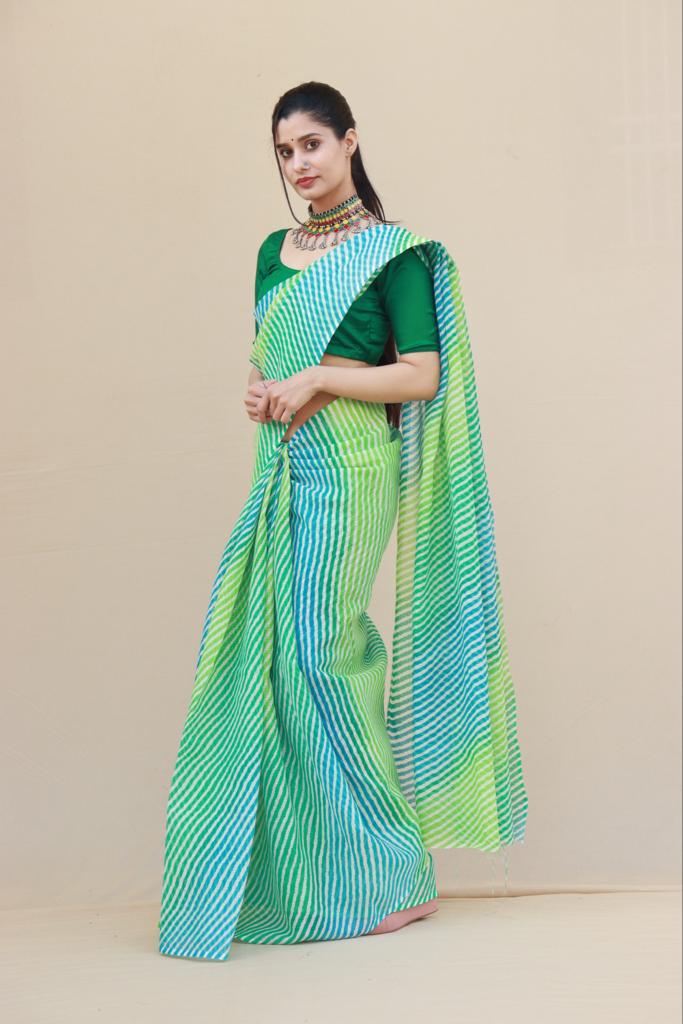 Leheriya Kota Doria Pattern New Rajasthani Saree