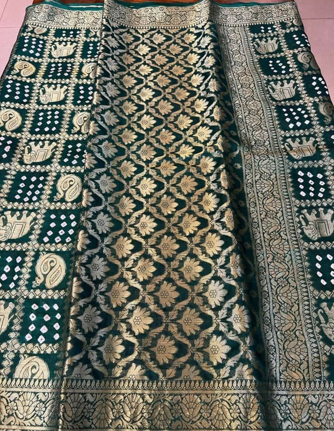 Pure viscos silk bandhani saree bahubali new pattern