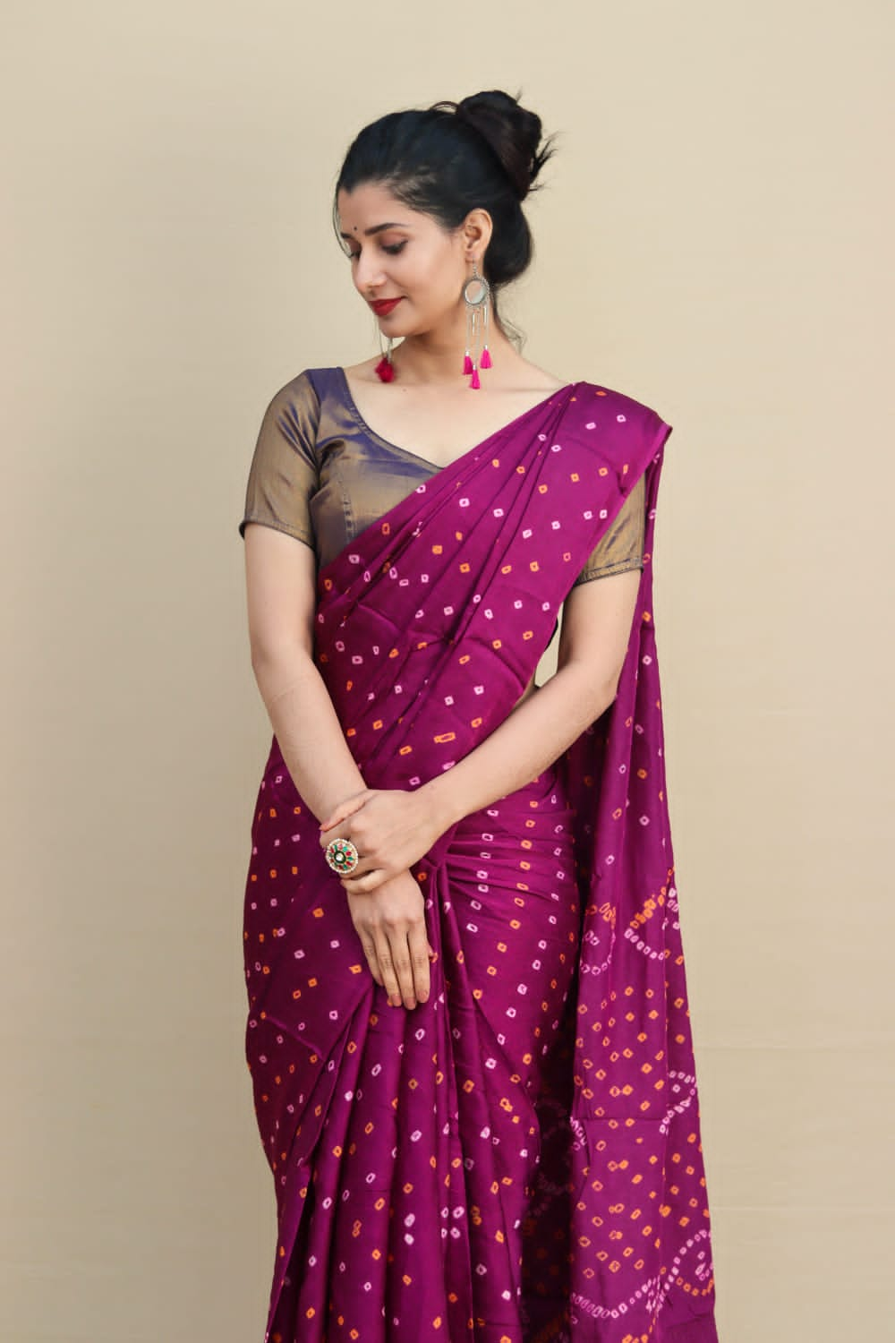 Ruchi Presents Star Chiffon Hits New Branded Fancy Bandhani Saree Catalog  wholesaler and exporter in surat