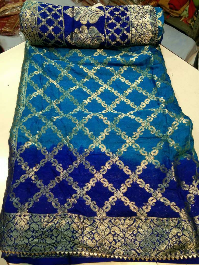 Banarasi Jackard Silk Double Kerry Jaal Sarees IR,kcpc