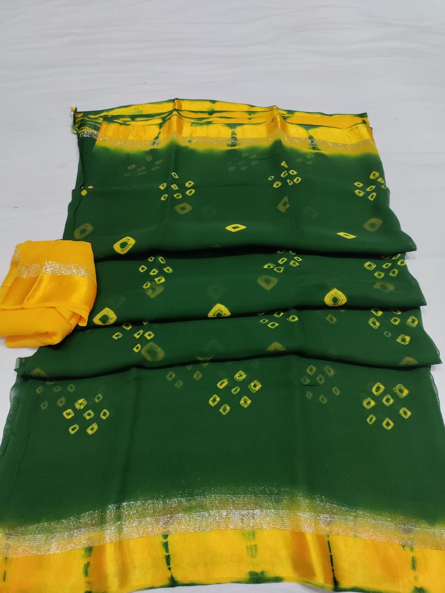 Pure Georgette Bandhani Saree Rtk