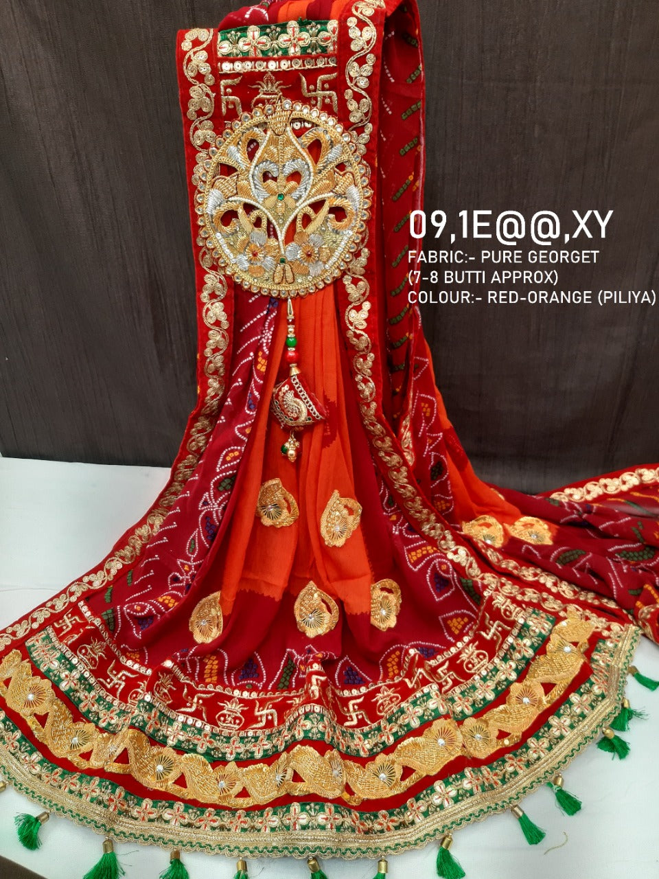 New Designer Pure Georgette Belbuti Odhna Or Kc Piliya Chunri Pila