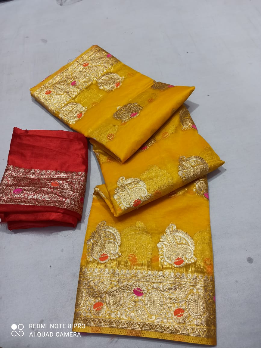 Pure Organza Hand Tie Dye Saree ,OR, RTK